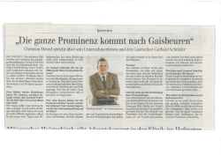 Die ganze Prominenz kommt nach Gaisbeuren