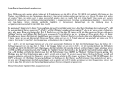 In der Damenliga erfolgreich angekommen Dass 2014 unser Jahr