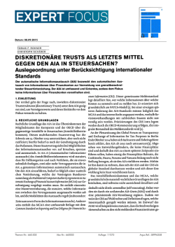 DISKRETION&Auml;RE TRUSTS ALS LETZTES MITTEL GEGEN