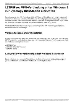 L2TP/IPsec VPN-Verbindung unter Windows 8 zur