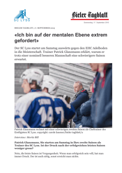 Ich bin auf der mentalen Ebene extrem gefordert