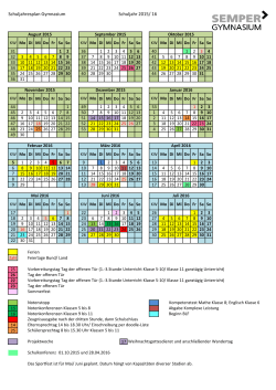 Schuljahresplan Gymnasium Schuljahr 2015/ 16