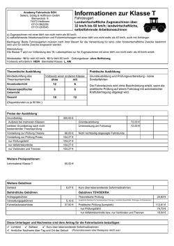 Informationen zur Klasse T