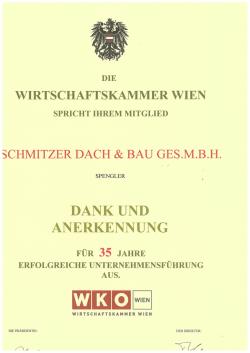 die wirtschaftskammer wien spricht ihrem mitglied schmitzer dach