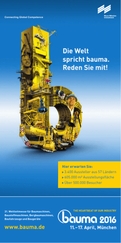 Die Welt spricht bauma. Reden Sie mit! - bauma-geda