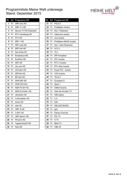 Digitale Programmliste Meine Welt unterwegs