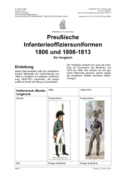 Preußische Infanterieoffizieruniformen 1806 und 1808-1813