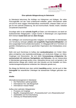 Eine optimale Ablageordnung im Sekretariat Im Sekretariat
