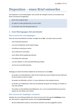 Disposition - einen Brief entwerfen