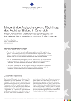 ÖGfE Policy Brief 28`2015 - Österreichische Gesellschaft für