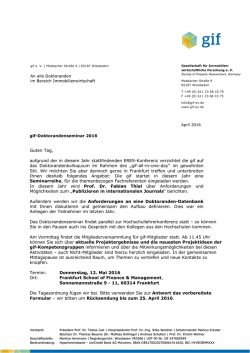 Guten Tag, aufgrund der in diesem Jahr stattfindenden ERES