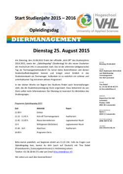 Dienstag 25. August 2015