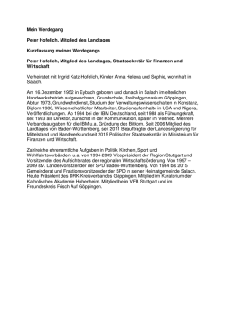 Werdegang Peter Hofelich