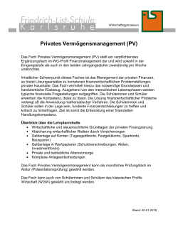 Privates Vermögensmanagement (PV)