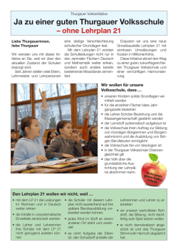 Hauptflyer - Ja zu einer guten Thurgauer Volksschule