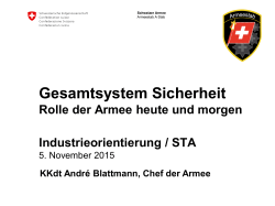 Referat KKdt André Blattmann, Chef der Armee - STA-Network