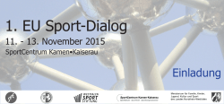 1. EU Sport-Dialog - Fußball und Leichtathletik Verband Westfalen eV