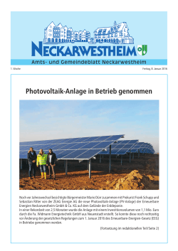 Photovoltaik-Anlage in Betrieb genommen