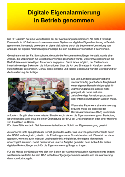 Digitale Eigenalarmierung in Betrieb genommen