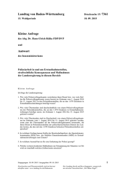 Drucksache 15 / 7361 - Landtag Baden W&uuml;rttemberg