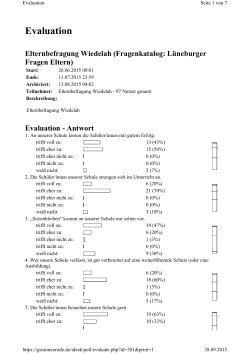 Ergebnisse der Evaluation 2015