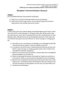 Einf&uuml;hrung in die sozialwissenschaftliche Statistik - Goethe