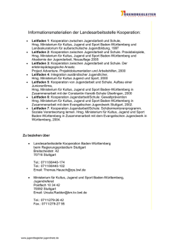 Informationsmaterialien der Landesarbeitsstelle Kooperation: