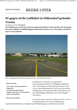 Dübendorf: IG gegen zivile Luftfahrt in Dübendorf gründet Verein