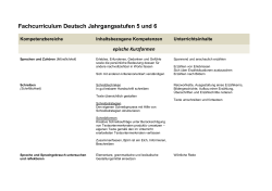 Fachcurriculum Deutsch Jahrgangsstufen 5 und 6