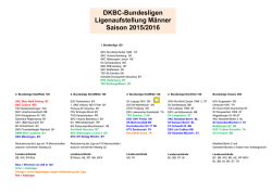 DKBC-Bundesligen Ligenaufstellung M&auml;nner Saison 2015/2016