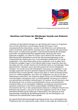 Beschluss der Würzburger Synode zum Diakonat der Frau