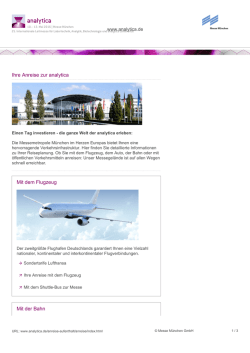 Ihre Anreise zur analytica Mit dem Flugzeug Mit der Bahn