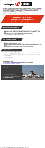 Swissport - Mitarbeiter (m/w) im Bereich Flugzeug
