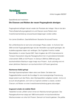Die Chancen und Risiken der neuen Flugzeugfonds abwägen