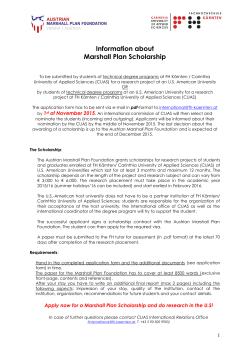 Information about Marshall Plan Scholarship - FH
