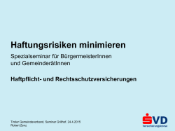 Haftungsrisiken minimieren Haftpflicht