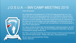 Präsentation über das Camp-Meeting + Esslinger