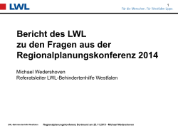 Präsentation Bericht LWL