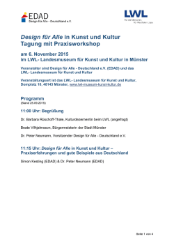 EDAD_LWL_Workshop_2015 - EDAD: Design f&uuml;r Alle