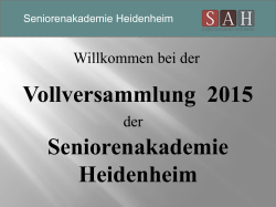 PP Vollversammlung 2015 - Seniorenakademie Heidenheim