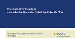 Informationsveranstaltung zum aktuellen Stand des Richtlinien
