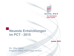 Neueste Entwicklungen im PCT - 2015