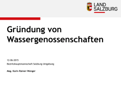 Gründung von Wassergenossenschaften