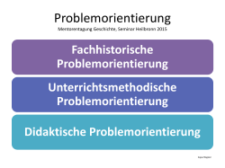 Problemorientierung Mentorentagung Geschichte, Seminar