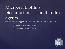 Microbial biofilms: biosurfactants as antibiofilm agents