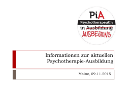 Informationen zur aktuellen Psychotherapie