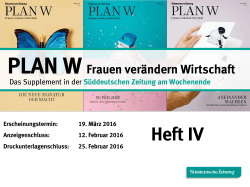 Plan W. Infobroschüre - Die Produkte der Süddeutschen Zeitung