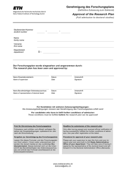 Genehmigung des Forschungsplans