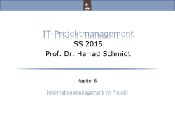 IT-Projektmanagement, Vorlesung Sommersemester 2015