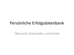 Persönliche Erfolgsdatenbank